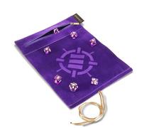 ENHANCE Roll on a Scroll™ Dice Rolling Mat & 7pc Acrylic Dice Set - Velvet Dice Case with Color-Coordinated 7pc Acrylic Dice, Dice Holder and Tray Compatible with DnD and Other Tabletop Games - Purple