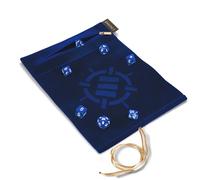 ENHANCE Roll on a Scroll Dice Rolling Mat & 7pc Acrylic Dice Set - Velvet Dice Case with Color-Coordinated 7pc Acrylic Dice, Dice Holder and Tray Compatible with DND and Other Tabletop Games - Blue