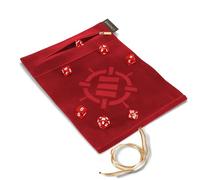 ENHANCE Roll on a Scroll™ Dice Rolling Mat & 7pc Acrylic Dice Set - Velvet Dice Case with Color-Coordinated 7pc Acrylic Dice, Dice Holder and Tray Compatible with DnD and Other Tabletop Games - Red