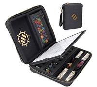 ENHANCE RPG Organizer Case - DND Binder with Built-in Character Sheet Holder and Erasable Scribe Panel, Dice Rolling Area, Removable Pen Pouch, Miniature Foam Tray, Wrist Strap, and More (Black)