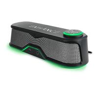 ENHANCE SB1 Computer Speakers High Excursion Soundbar - USB Powered Computer Sound Bar, Under Monitor Speaker with 10W Peak, LED Volume Control Knob, Headset Pass Through, Gaming Soundbar for PC
