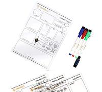 ENHANCE Tabletop Acrylic Character Sheet Set - Reusable 5e Dungeons and Dragons Character Sheets (Combat, Spell, Equipment) for All DnD 5e Classes - Includes 3 Sheets, Dry Erase Markers, Travel Pouch