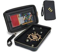 ENHANCE Tabletop Community DnD Dice Case and Dice Rolling Tray - Dice Holder and Storage for up to 500 RPG Dice with Rugged Protective Design, Soft Interior, and Organizer Pockets (500 Dice Capacity)