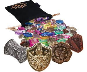 ENHANCE Tabletop Treasure Token Set - 40 Metal MTG Tokens (x10 Each Design) wit
