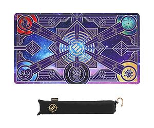 ENHANCE TCG Playmat - Tabletop Card Playmat with Stitched Edges, Smooth Surface, and Drawstring Travel Pouch - Compatible with MTG, YuGiOh, Pokemon, Lord of the Rings, and other TCG and LCG - Stars