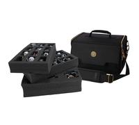 ENHANCE Wide Base Miniature Carrying Case - Compact Storage & Satchel for DND Miniatures with Shoulder Strap, 3 Foam Trays (2 Pre-Cut and 1 Pick & Pluck Tray) - Fits Wide Base Minis 25mm to 40mm