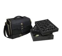 ENHANCE Wide Base Miniature Carrying Case - Mini Figure Storage fits 58 Wide Base Minis & Pick & Pluck for Large Figures - Book Sleeve & 2 Accessory Pockets for Measuring Tape, Dice & More