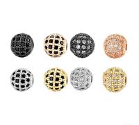 Enhance Your Craft Projects with 10pc Brass Rhinestone Metal Beads, for Handmade Designs at 8mm (白钻玫瑰金)