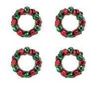 Enhance Your Dining with These Charming 4Pcs Christmas Napkin for RING Set (Red Green)