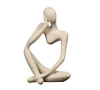 Enhance Your Living Space with Nordic For Abstract Figure Statue Resin Crafts, for MINI Left and Right Thinking (Sandstone A)