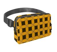 Enhance Your Outdoor Activities with our Adjustable Travel Waist Pack, A Must-Have Fanny Bag for Walking, Hiking, and Cycling, Yellow Checkerboard Pattern