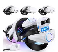 Enhanced Digital Power Display Head Strap for Meta Quest 3/3S/Meta Quest 2 With 7500mAh Battery Charging Base,VR Headset Oculus VR Headstrap Elite Strap Replacement for Oculus Quest 3/3S/2 Accessories