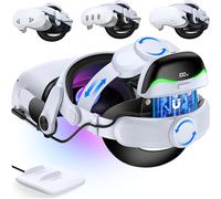 Enhanced Head Strap for Meta Quest 3/3S/Meta Quest 2 With Magnetic Power Bank 6700mAh Battery Pack and Charging Base,Adjustable VR Headset Oculus Elite Strap Replacement Reduce Head Pressure