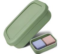 Enhanced Leak Proof Traveling Soap Holder with Lid, Shampoo Bar & Conditioner Bar Holder, Soap Container with Draining Layer, Portable Bar Soap Holder for Bathroom, Gym, Camping