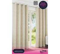 Enhanced Living 100% Blackout Chenille Curtains - Thermal/Energy Saving Pair with Eyelets For Living Room & Bedrooms Enhanced Living Cream 229 cm width x 229 cm drop