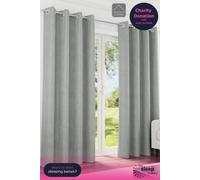 Enhanced Living 100% Blackout Chenille Curtains - Thermal/Energy Saving Pair with Eyelets For Living Room & Bedrooms Enhanced Living Grey 168 cm width x 137 cm drop