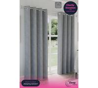 Enhanced Living 100% Blackout Curtains - Thermal/Energy Saving Linen Look Pair with Eyelets For Living Room & Bedrooms Enhanced Living Grey 117 cm width x 137 cm drop