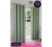 Enhanced Living 100% Blackout Curtains - Thermal/Energy Saving Linen Look Pair with Eyelets For Living Room & Bedrooms Enhanced Living Green 229 cm width x 229 cm drop
