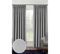 Enhanced Living 46x54" Grey Tape-Top Curtains Velvet Pair of 100% Blackout, Supersoft, Thermal Curtains (117x137cm), Grey