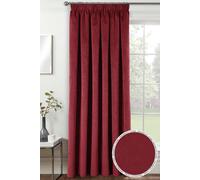Enhanced Living 100% Blackout Luxury Supersoft Velvet Thermal Tape Top Door Curtain Panel in Red | Size: 168 cm width x 214 cm drop Enhanced Living Red 168 cm width x 214 cm drop