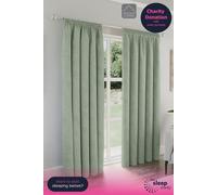 Enhanced Living Dallas Green Thermal Blackout Pencil Pleat Curtains 168 x 229cm - Size: W 168 x D 229cm - Wilko