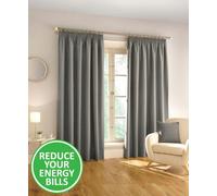 Enhanced Living 100% Blackout Thermal Grey Linen Look Tape Top Curtains Pair 66 X 90 Inch (168X229Cm)