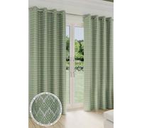 Enhanced Living 'Aspen' Green Geometric Leaf Pattern Room Darkening - Pair of Thermal Curtains with Eyelet Header | Size: 229 cm width x 229 cm drop Enhanced Living Green 229 cm width x 229 cm drop