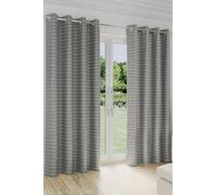 Enhanced Living Aspen Eyelet Grey Lined Curtains 66 X 72 Inch (168X183Cm) All Over Leaf Patterned Thermal Noise Reducing Dim Out Pair Of Curtains
