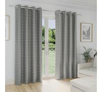 Enhanced Living Aspen Eyelet Grey Lined Curtains 66 X 72 Inch (168X183Cm) All Over Leaf Patterned Thermal Noise Reducing Dim Out Pair Of Curtains