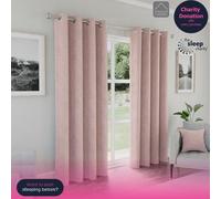 Enhanced Living Blush Textured Basketweave 100% Blackout Curtains - Thermal/Energy Saving Pair with Eyelets For Living Room & Bedrooms - 66" (168cm) Width x 54" (137cm) Drop