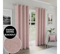 Enhanced Living Austin 100% Blackout, Thermal Blush Curtains With Eyelet Header (Pair) - 66X72 Inch (168X183Cm)