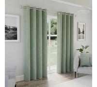 Enhanced Living Austin 100% Blackout, Thermal Green Curtains With Eyelet Header (Pair) - 90X72 Inch (229X183Cm)