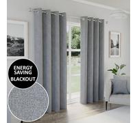 Enhanced Living Austin Blackout Eyelet Curtains Grey 66x90 (168x229cm)
