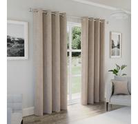 Enhanced Living Austin 100% Blackout, Thermal Natural Curtains With Eyelet Header (Pair) - 46X90 Inch (117X229Cm)