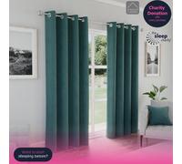 Enhanced Living Austin 100% Blackout, Thermal Teal Curtains With Eyelet Header (Pair) - 66X90 Inch (168X229Cm)