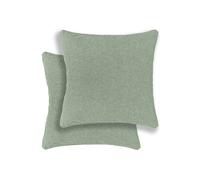 Enhanced Living Pair of Austin/Dallas Green Cushion Covers 43x43cm - Textured Linen Look with Piped Edge - Double-Sided, Zip Opening - Covers Only, No Inserts