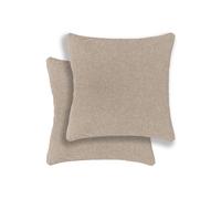 Enhanced Living Pair of Austin/Dallas Natural Cushion Covers 43x43cm - Textured Linen Look with Piped Edge - Double-Sided, Zip Opening - Covers Only, No Inserts