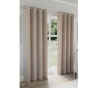 Enhanced Living Austin Natural Eyelet 100% Blackout Curtains 66 X 54 Inch (168X137Cm) Thermal Noise Reducing Eyelet Curtains