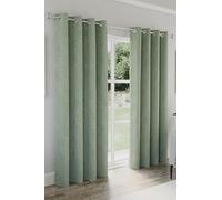 Enhanced Living Austin Green Eyelet 100% Blackout Curtains 90 X 72 Inch (229X183Cm) Thermal Noise Reducing Eyelet Curtains, Green