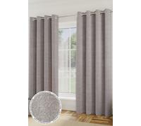 Enhanced Living Boucle SALE Readymade Curtain - On Trend, Thermal, Warm, Noise Reducing in Silver | Size: 168 cm width x 229 cm drop Enhanced Living Silver 168 cm width x 229 cm drop