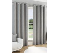 Herringbone Jacquard Blackout Eyelet Curtains - Bedroom & Living Room Enhanced Living Grey 168cm width x 229cm drop