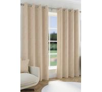 Herringbone Jacquard Blackout Eyelet Curtains - Bedroom & Living Room Enhanced Living Natural 229cm width x 183cm drop