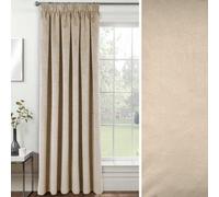 Enhanced Living Cream Velvet, Supersoft, 100% Blackout, Thermal (Single) Door Curtain With Tape Top - 66 X 84 Inch (168X214Cm)