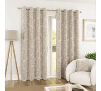Enhanced Living Cuba Cream Floral 100% Blackout Eyelet Curtains 229x229cm Cream