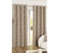 Enhanced Living Cuba Floral Trail Print Suede Sand Thermal Blackout Eyelet Curtains (Pair) - 46 X 54 Inch (117 X 137Cm)