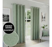 Enhanced Living 100% Blackout Pencil Pleat Thermal Energy Saving Curtains - Ideal for Living Rooms & Bedrooms | Size: 117 cm width x 229 cm drop Enhanced Living Green 117 cm width x 229 cm drop