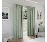 Enhanced Living Dallas 100% Blackout Thermal Green Curtains With 3" Tape Top Header (Pair) - 66X54 Inch (168X137Cm)