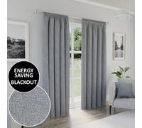 Enhanced Living Dallas Tape Top Blackout Curtains Grey 46x54 (117x137cm)