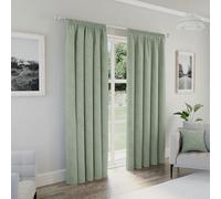 Enhanced Living Dallas Green Tape Top 100% Blackout Curtains 90 x 72 inch (229x183cm) Thermal Noise Reducing Tape Top Curtains for Bedroom and Living Room