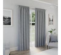 Enhanced Living Dallas Grey Tape Top 100% Blackout Curtains 46 X 72 Inch (117X183Cm) Thermal Noise Reducing Tape Top Curtains